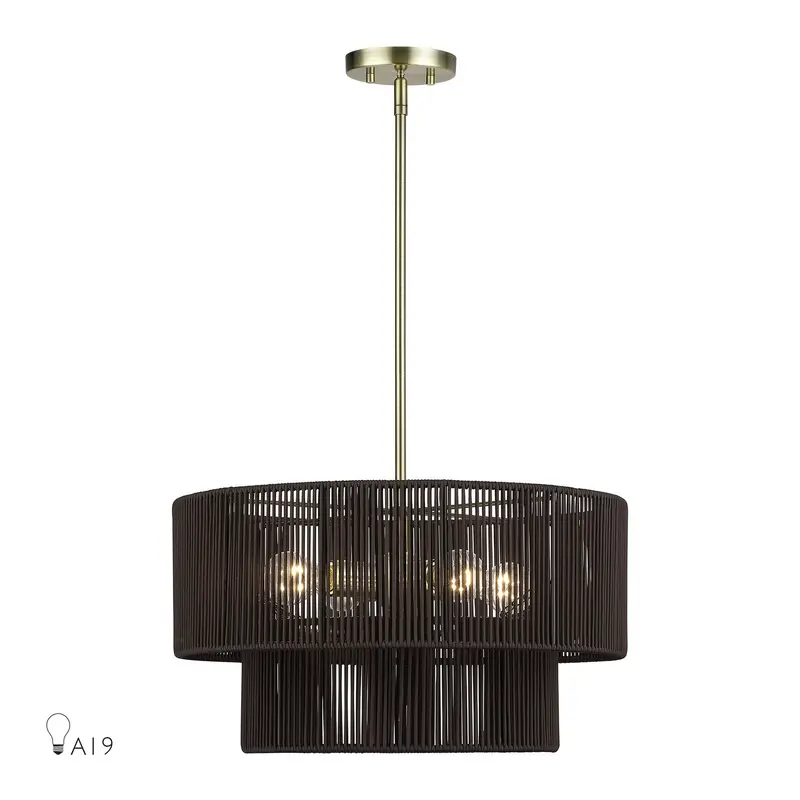 Acordia Four Light Chandelier Antique Brass