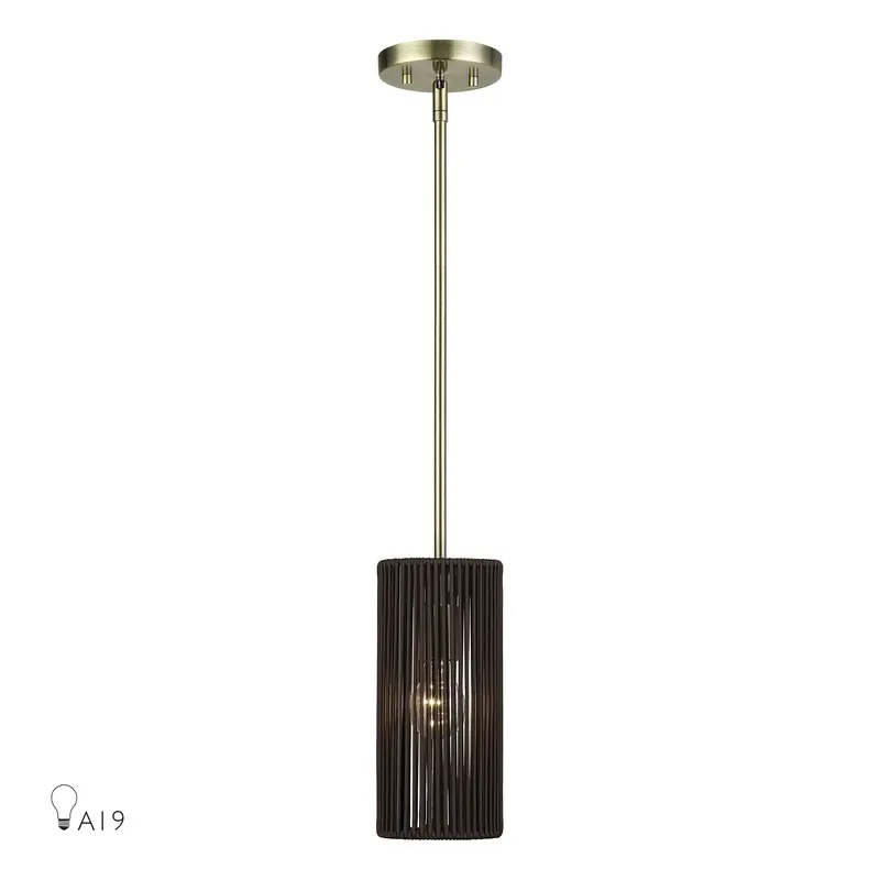 Acordia One Light Mini Pendant Antique Brass