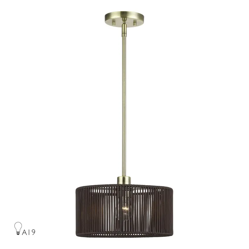 Acordia One Light Pendant Antique Brass