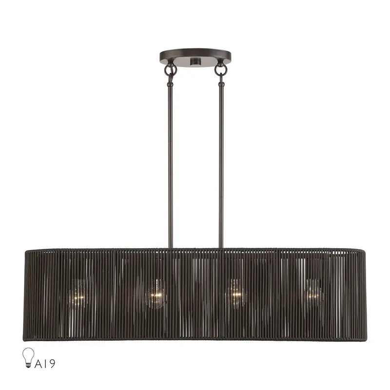 Acordia Four Light Linear Chandelier English Bronze