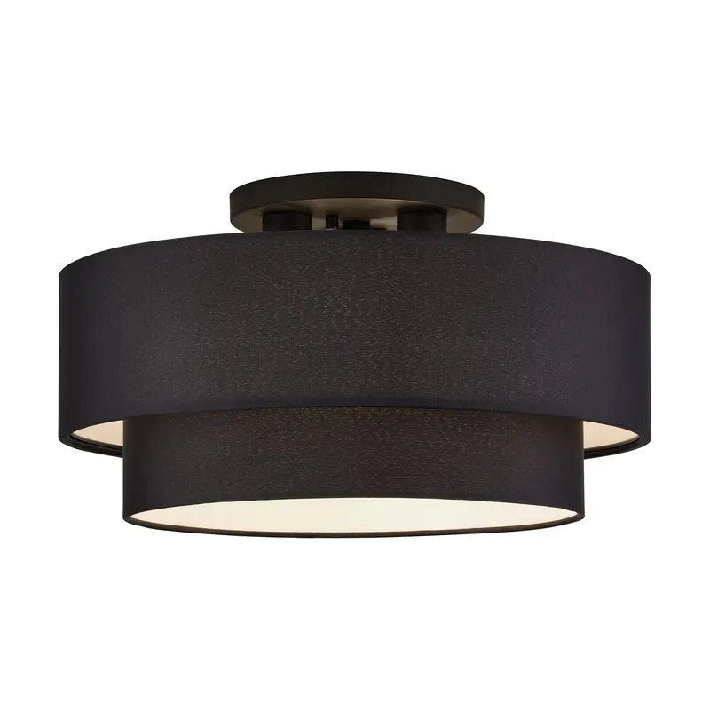 Bainbridge Three Light Semi-Flush Mount Black