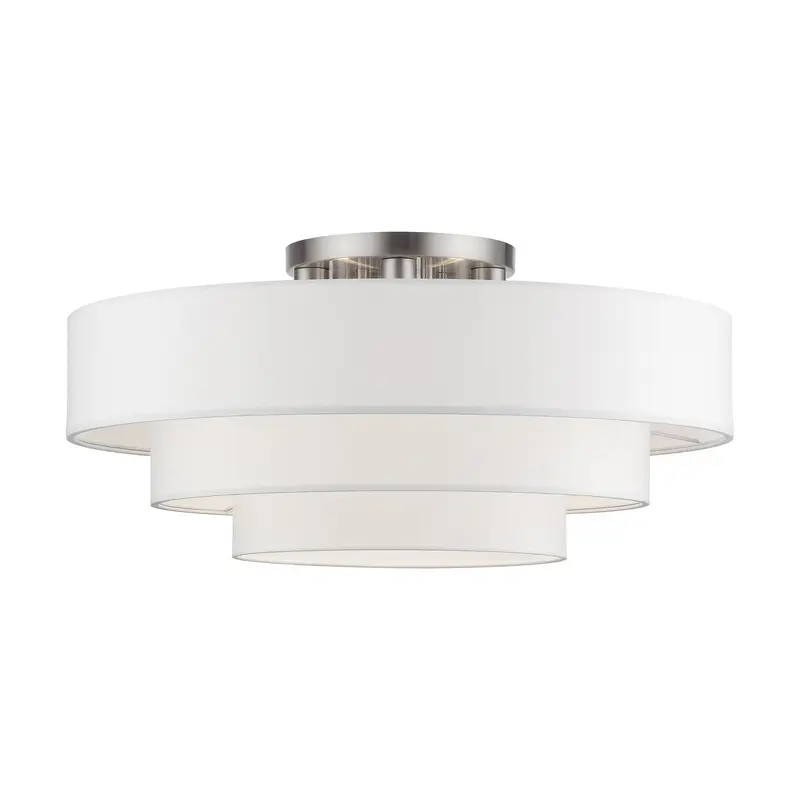Manorwood Five Light Semi-Flush Mount Brushed Nickel