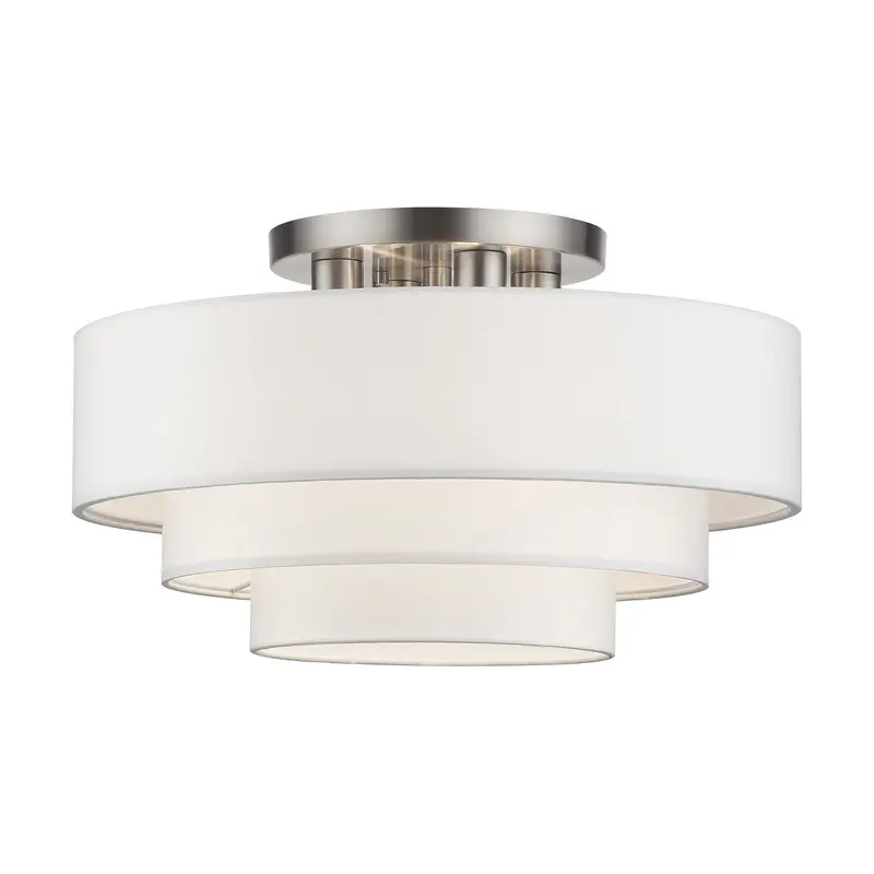 Manorwood Four Light Semi-Flush Mount Brushed Nickel