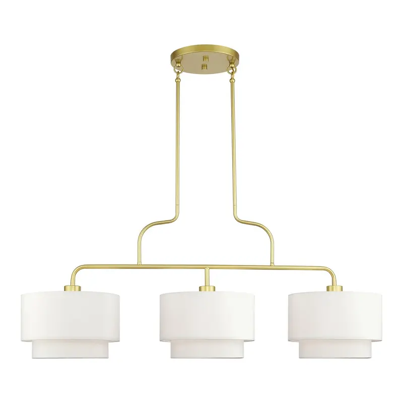 Manorwood Three Light Linear Chandelier Soft Gold
