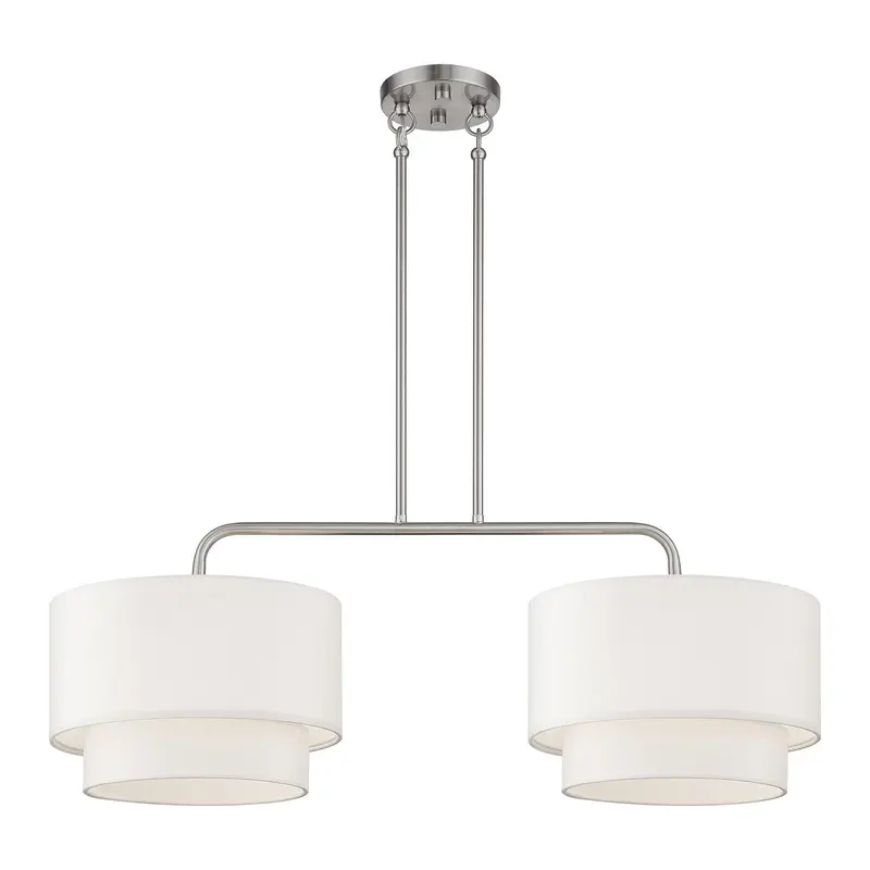 Manorwood Two Light Linear Chandelier Brushed Nickel