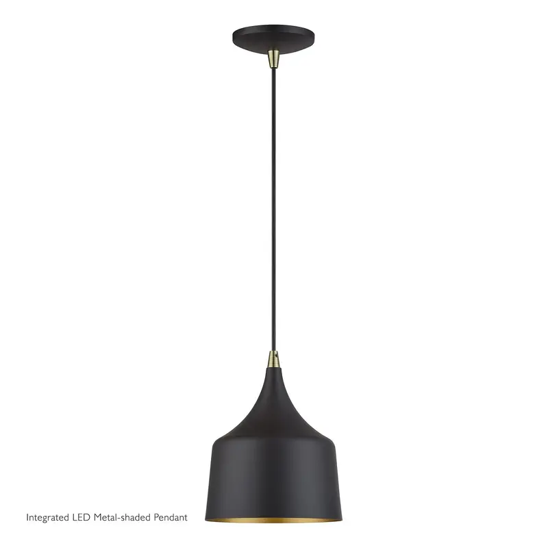 Bolita LED Pendant Bronze w/Antique Brass