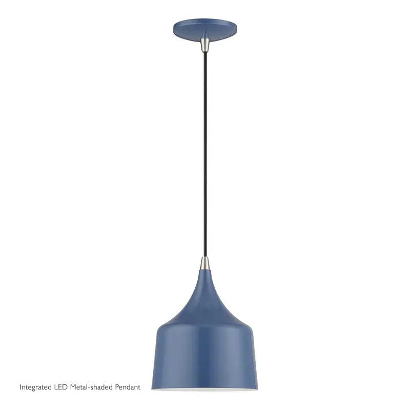 Bolita LED Pendant Ocean Blue w/Brushed Nickel