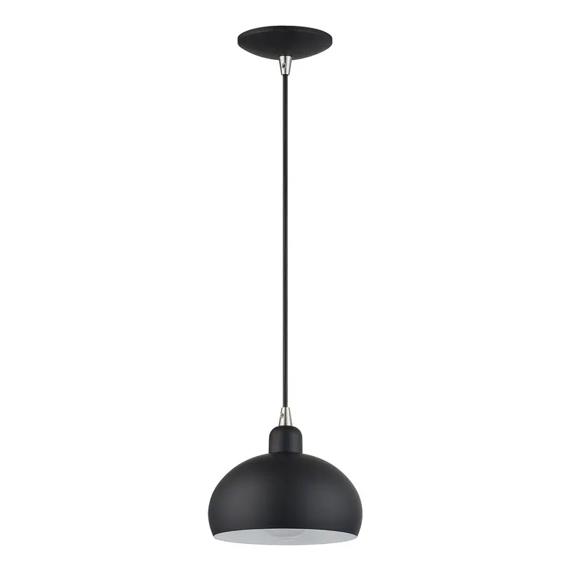 Domma One Light Mini Pendant Black w/Brushed Nickel
