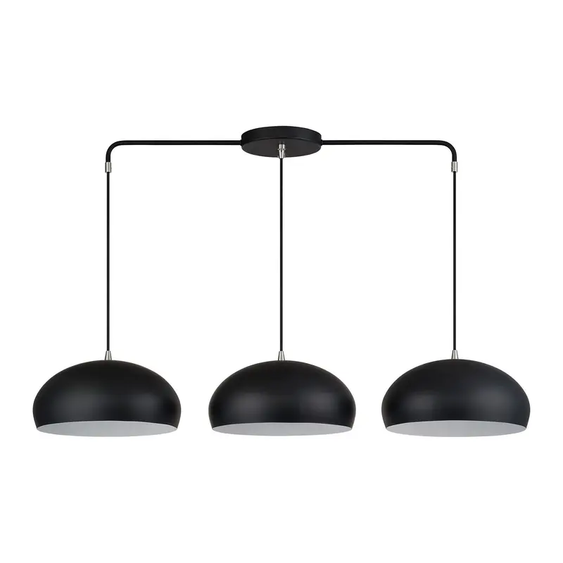Domma Three Light Linear Chandelier Black w/Brushed Nickel