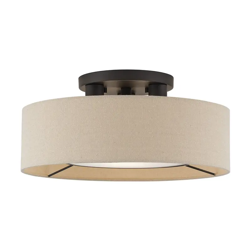 Ellsworth Three Light Semi-Flush Mount Bronze