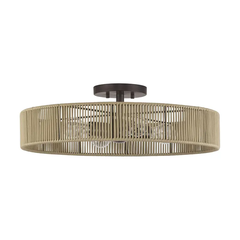 Goldiemesh Four Light Semi-Flush Mount English Bronze