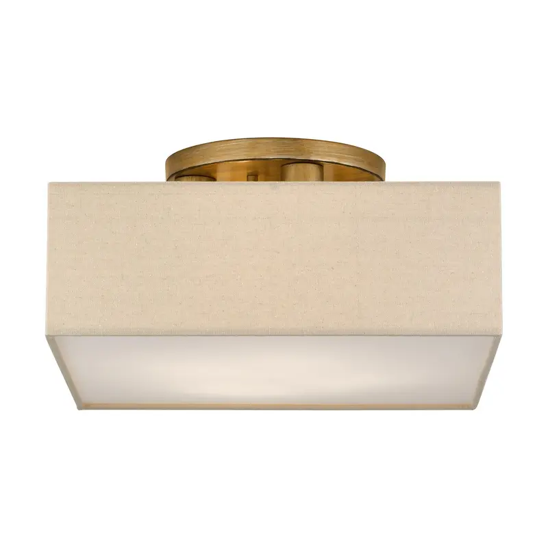 Summit Four Light Semi-Flush Mount Antique Gold Leaf