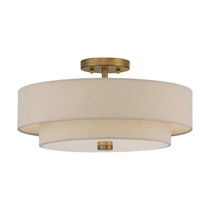 Bellingham Four Light Semi-Flush Mount Antique Gold Leaf