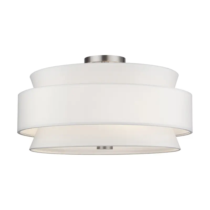 Fontana Five Light Semi-Flush Mount Brushed Nickel