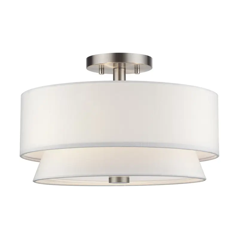 Fontana Three Light Semi-Flush Mount Brushed Nickel