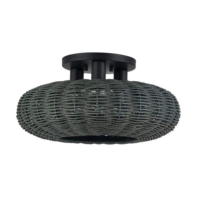 Deluna Three Light Semi-Flush Mount Black