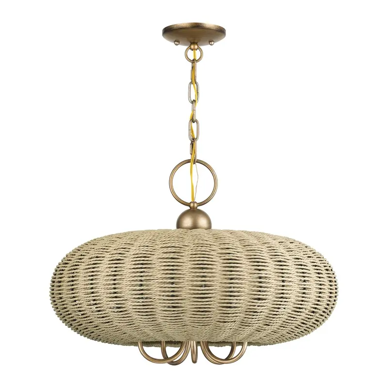 Summervine Five Light Chandelier Antique Gold Leaf
