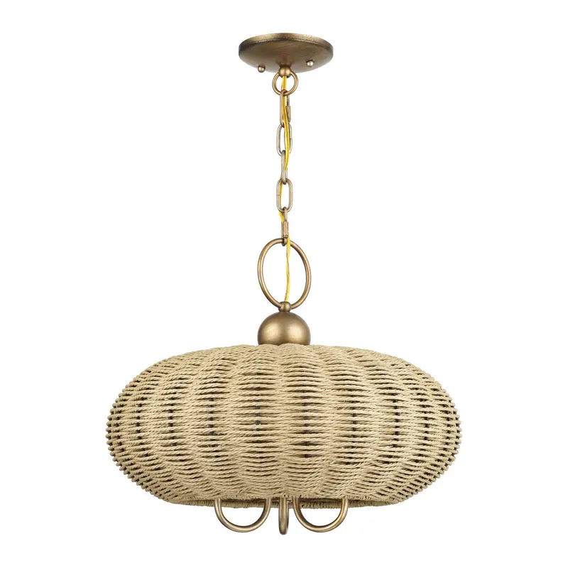 Summervine Three Light Chandelier Antique Gold Leaf