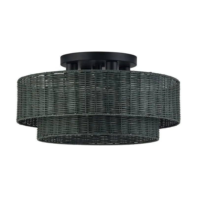 Weavington Four Light Semi-Flush Mount Black