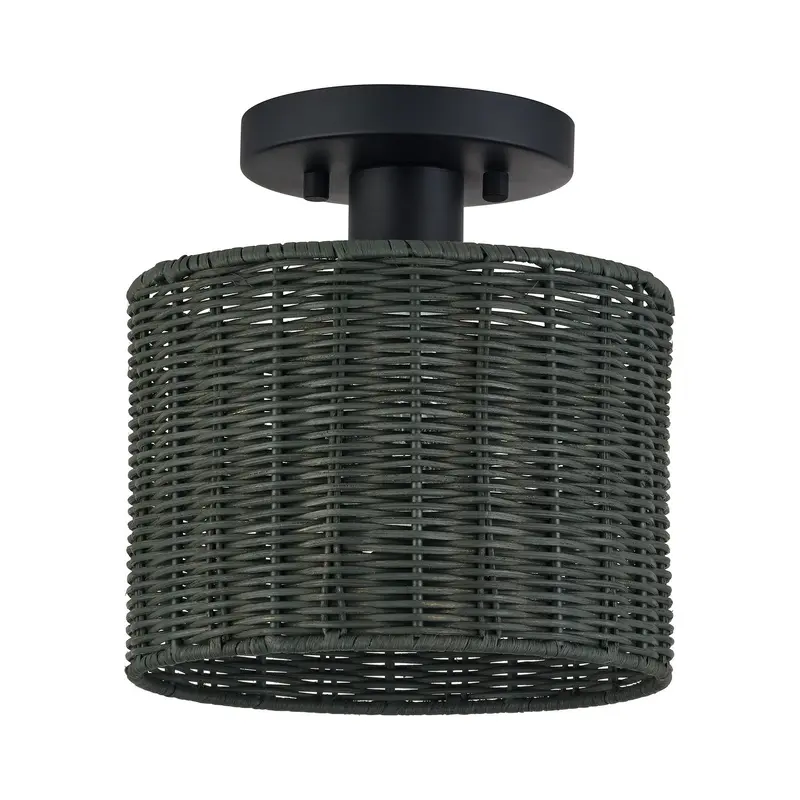 Weavington One Light Semi-Flush Mount Black