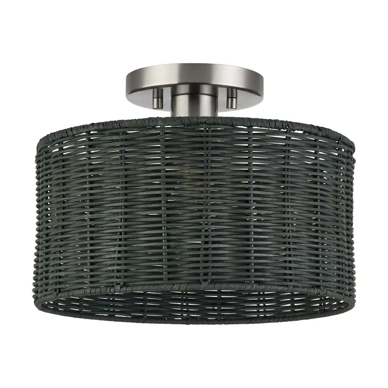 Weavington One Light Semi-Flush Mount Brushed Nickel