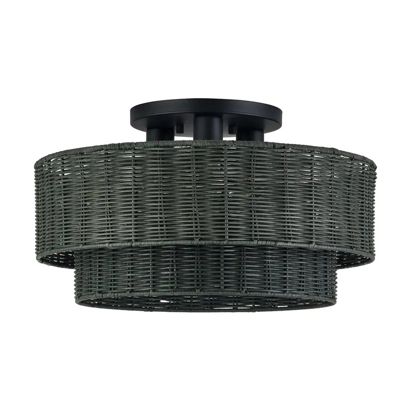 Weavington Three Light Semi-Flush Mount Black