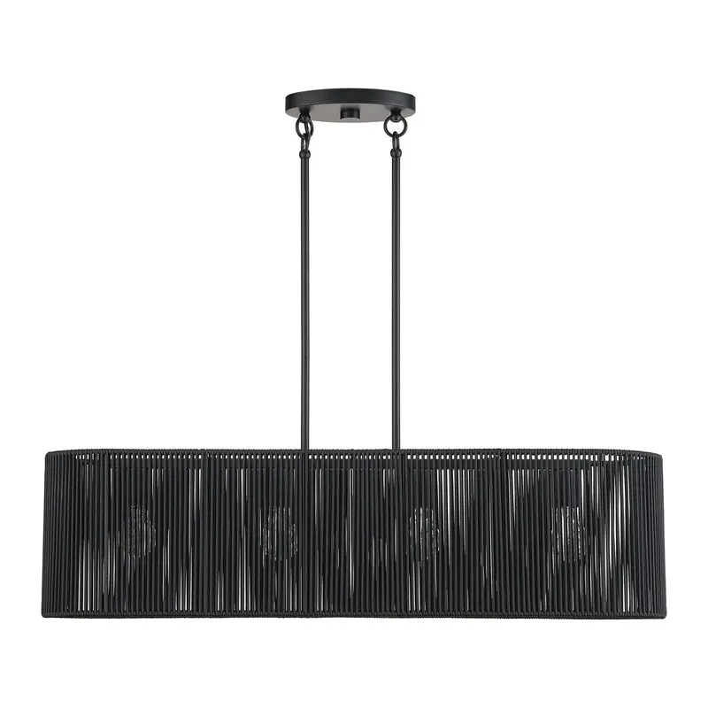 Acordia Four Light Linear Chandelier Black