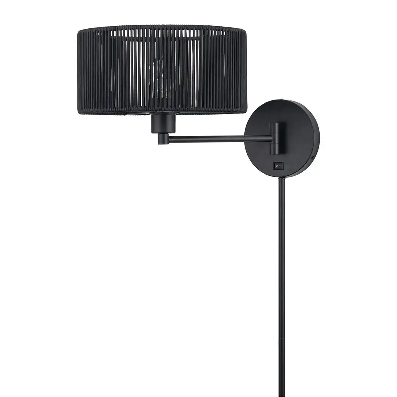 Acordia One Light Swing Arm Wall Lamp Black