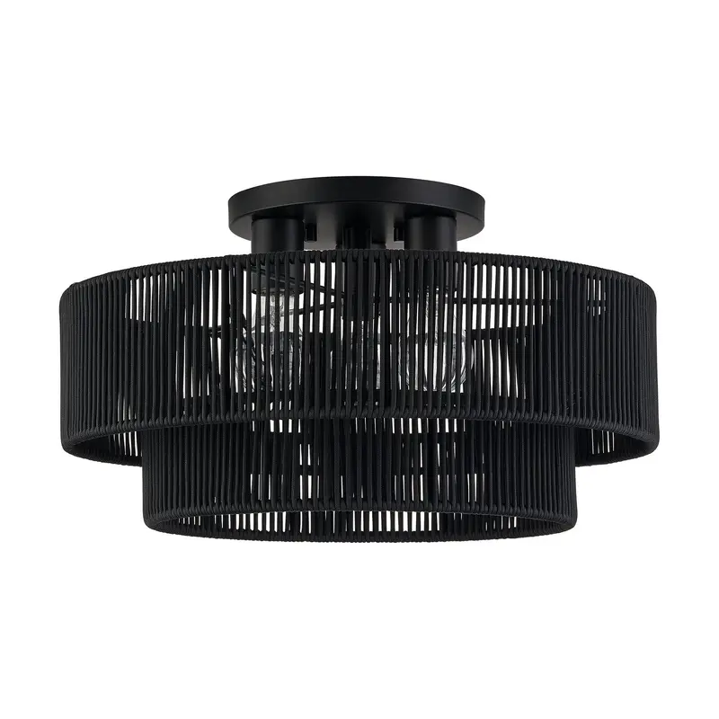 Acordia Three Light Semi-Flush Mount Black