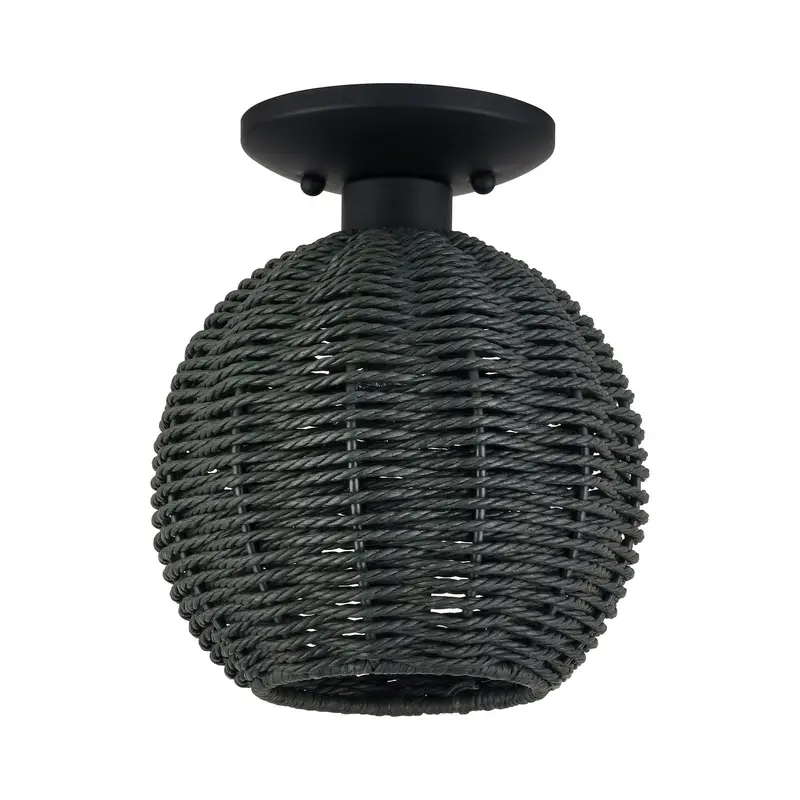 Deluna One Light Semi-Flush Mount Black