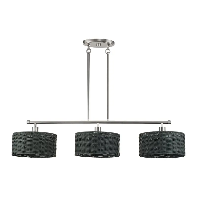 Weavington Three Light Linear Chandelier Brushed Nickel