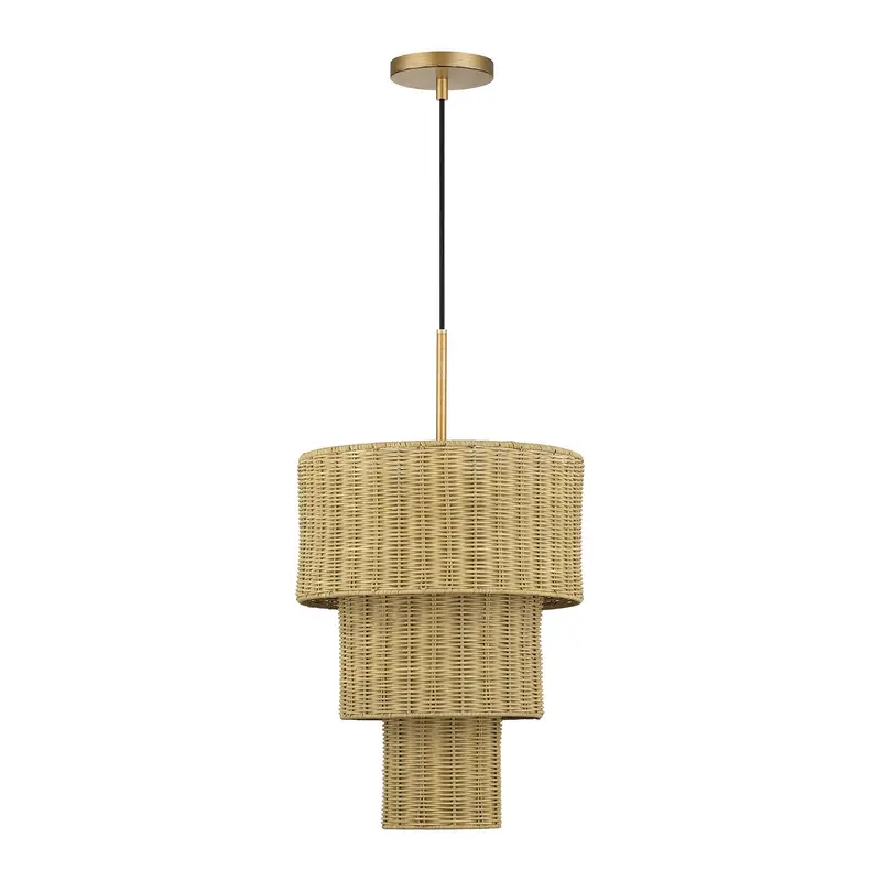 Weavington Two Light Pendant Antique Gold Leaf