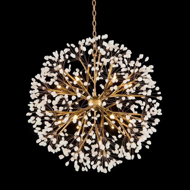 12 Light Chandelier Leaf, Gold