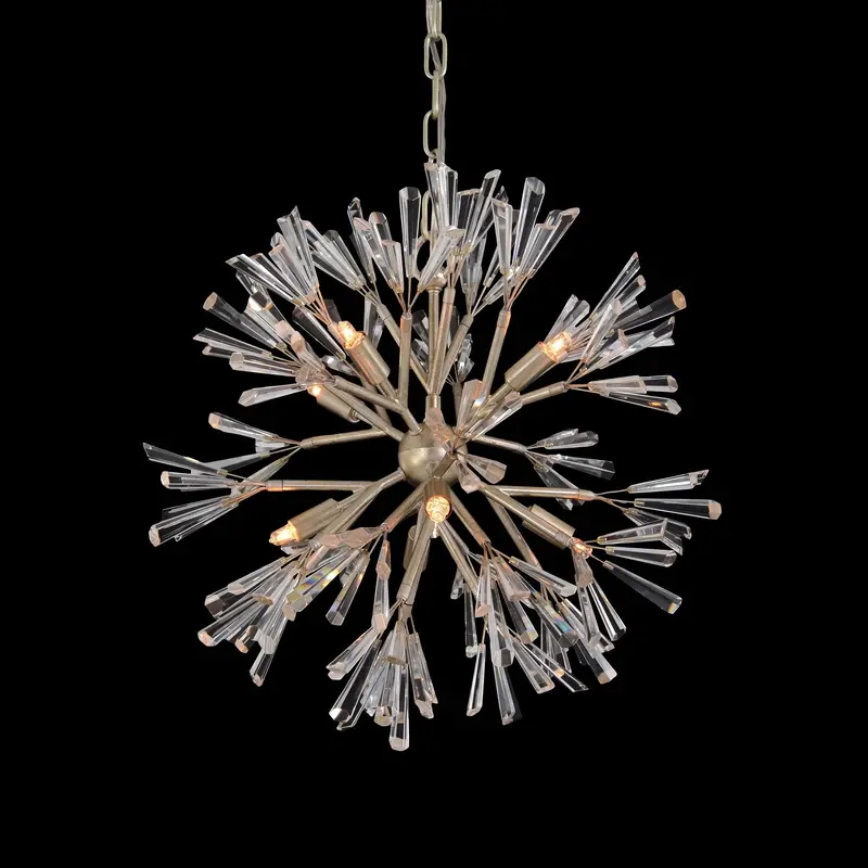 Eight Light Pendant Chandelier Antiqued