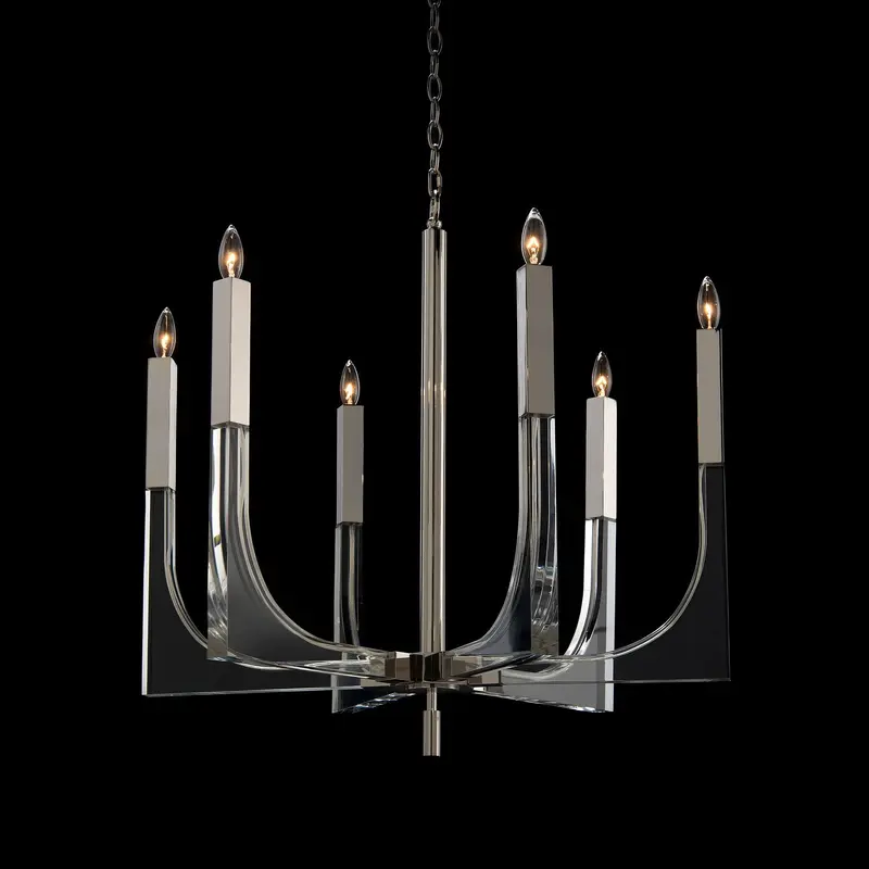 Six Light Chandelier Nickel