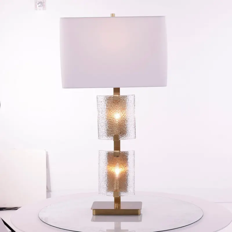 Three Light Table Lamp Brass