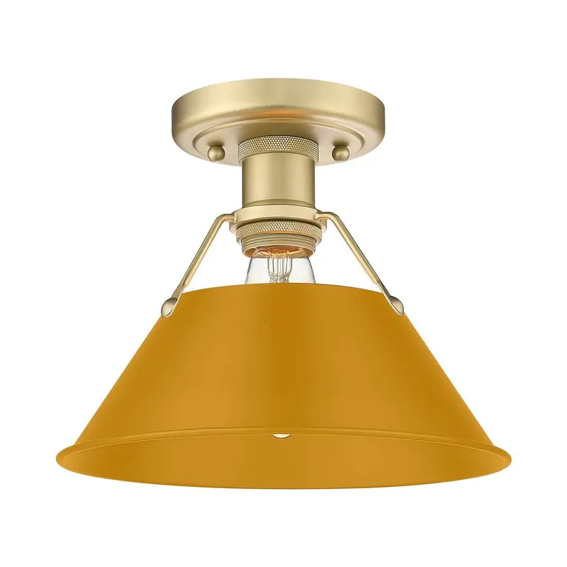 Orwell One Light Flush Mount Brushed Champagne Brass