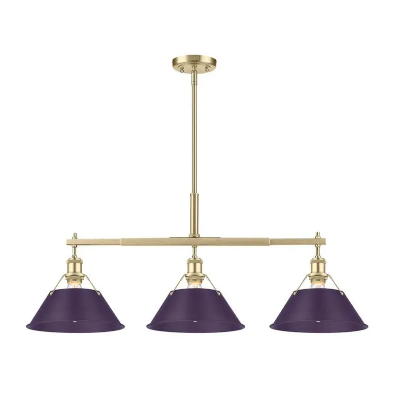 Orwell Three Light Linear Pendant Brushed Champagne Brass