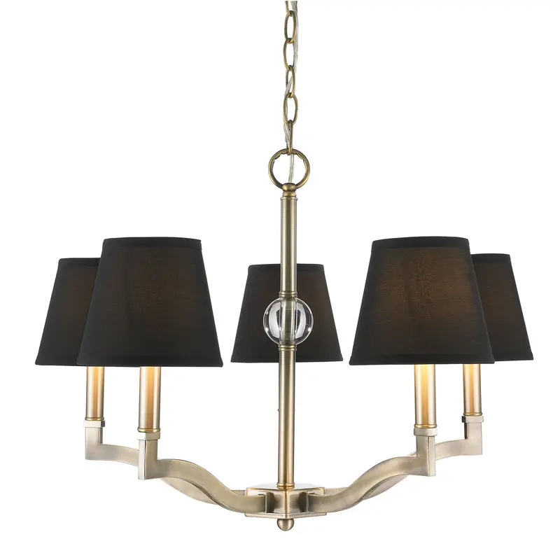 Waverly Five Light Chandelier Aged Brass