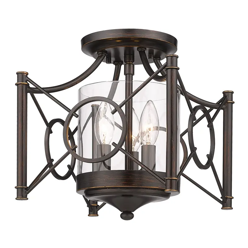 Quincy Three Light Semi-Flush Mount Cordoban Bronze