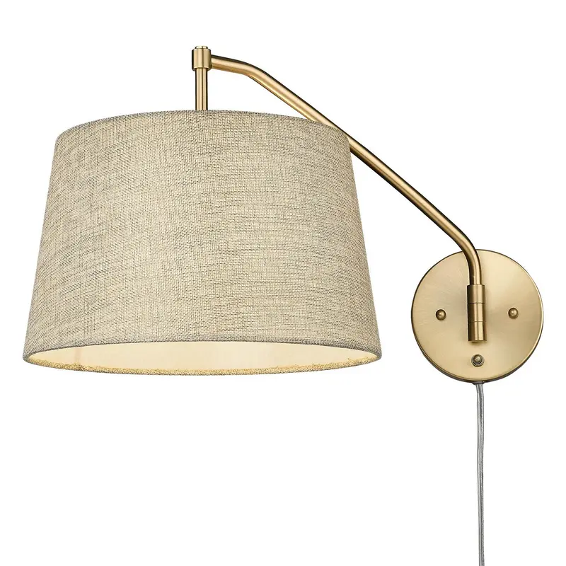 Ryleigh One Light Swing Arm Brushed Champagne Brass