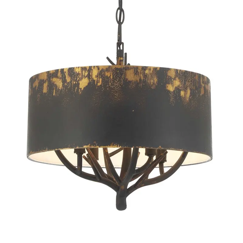 Arboreal Four Light Pendant Antique Black Iron