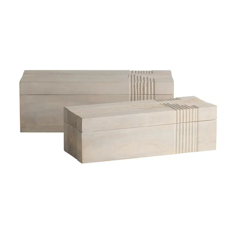 Kamira Boxes, Set of 2 Whitewash