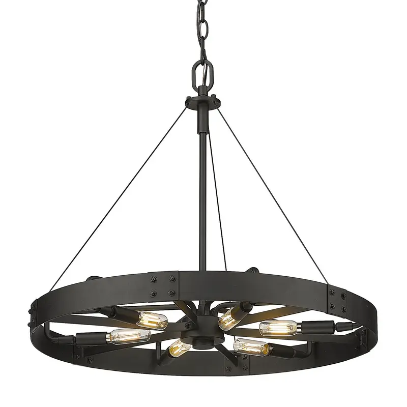 Vaughn Six Light Pendant Natural Black