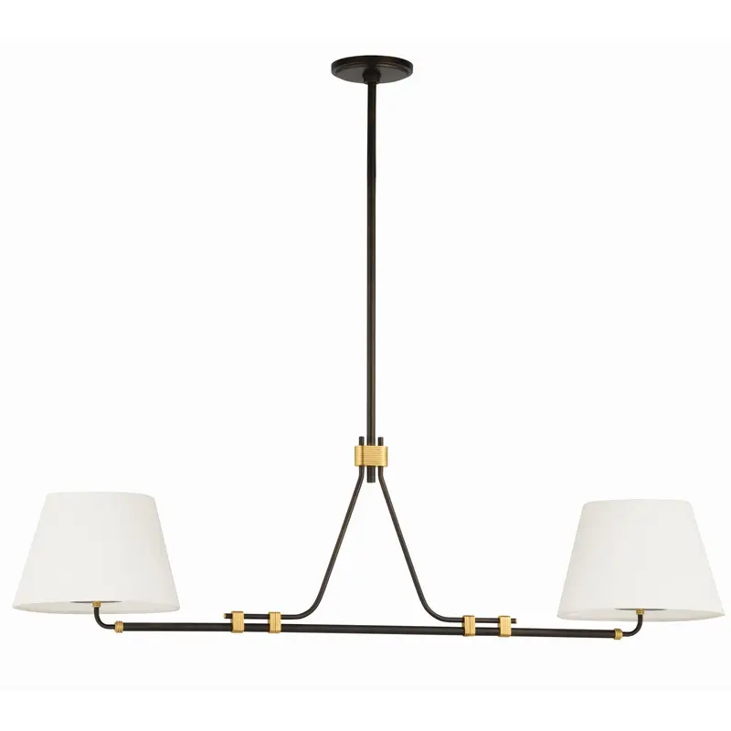 Crown Heights Two Light Linear Pendant Aged Brass