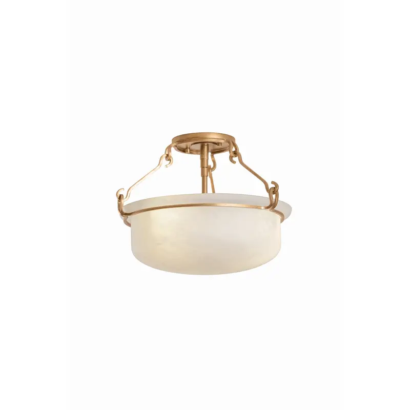 Lowerre Two Light Semi Flush Mount Patina Gold Leaf