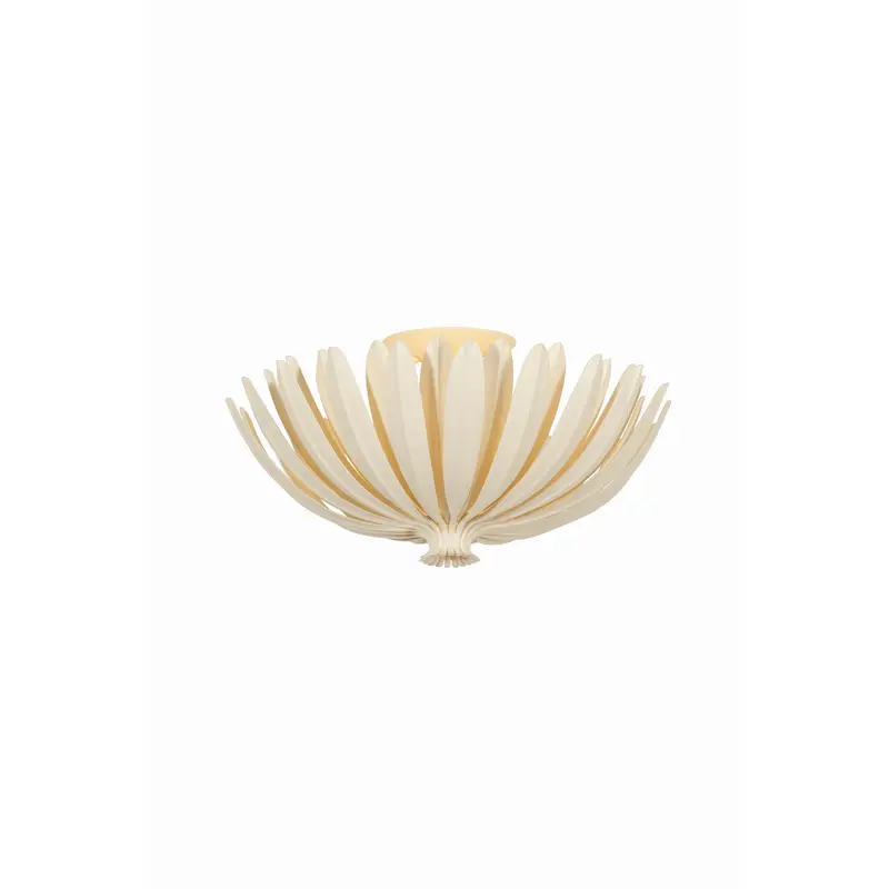 Whitfield Three Light Semi Flush Mount Cream Plaster