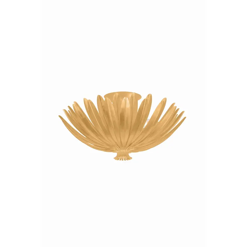 Whitfield Three Light Semi Flush Mount Vintage Gold Leaf