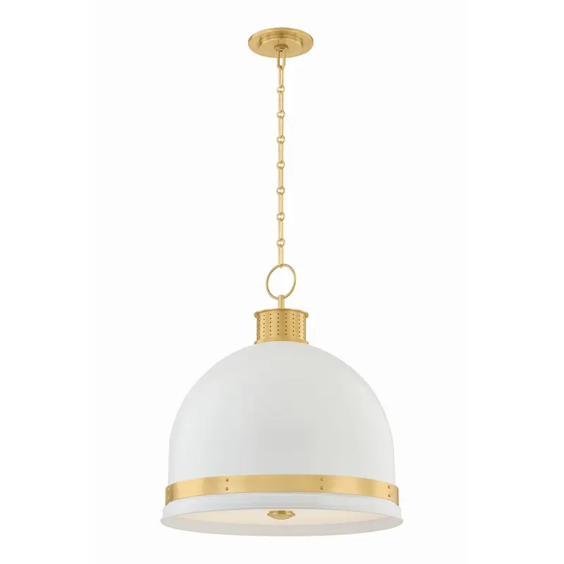 Briscoe Three Light Pendant Aged Brass