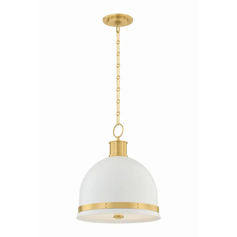 Briscoe Two Light Pendant Aged Brass